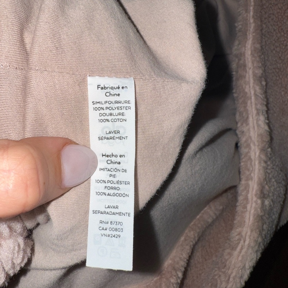 ALO Yoga Oversized Plush Sherpa Trench Coat Jacket Dusty Rose Pink - Picture 6 of 6